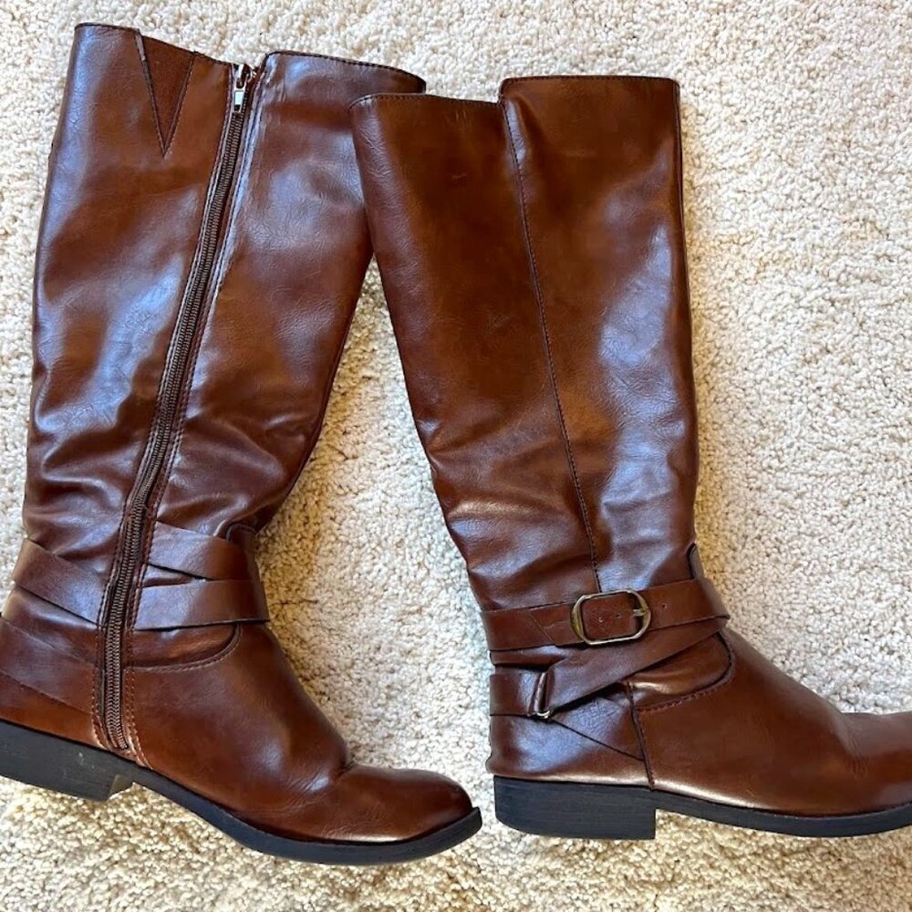 Style & Co Madixe Brown Knee High Riding Boots Women’s Size US 7.5 M